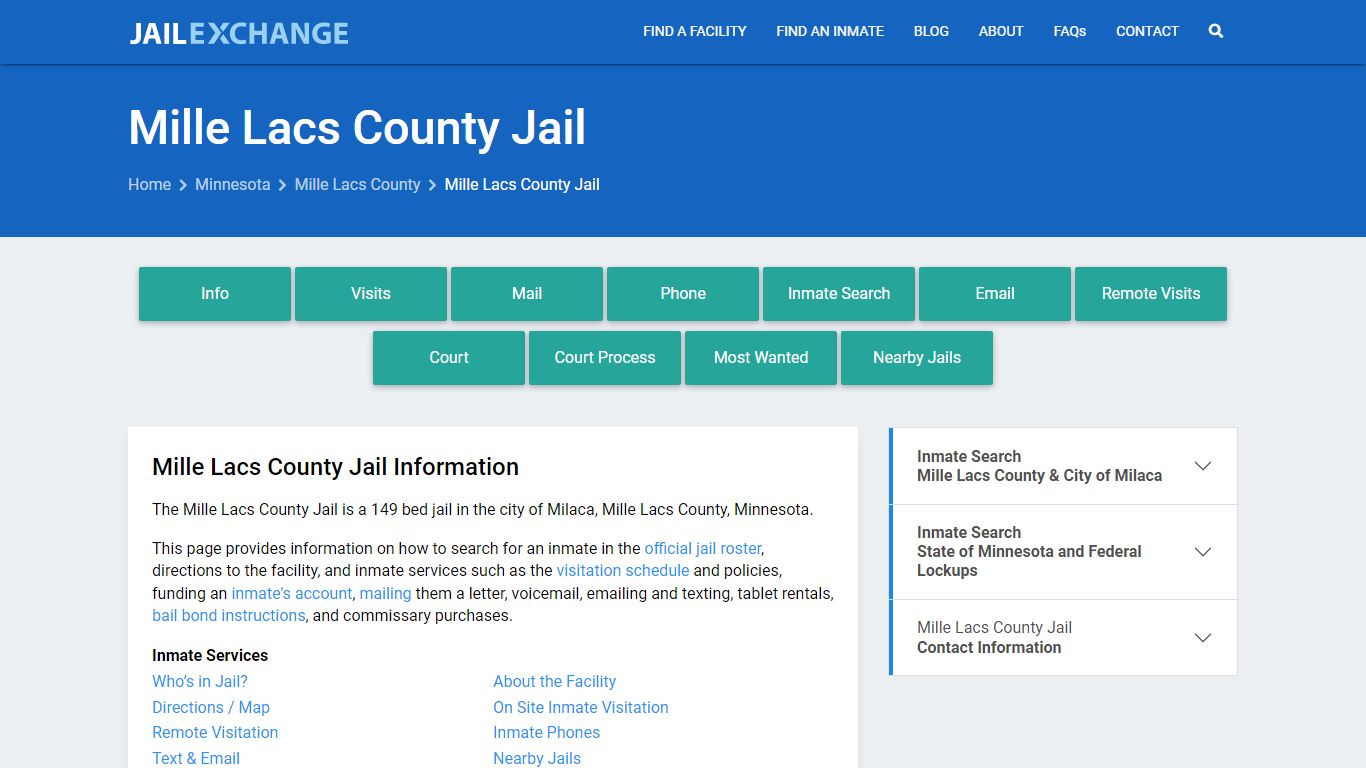 Mille Lacs County Jail, MN - Jail Exchange